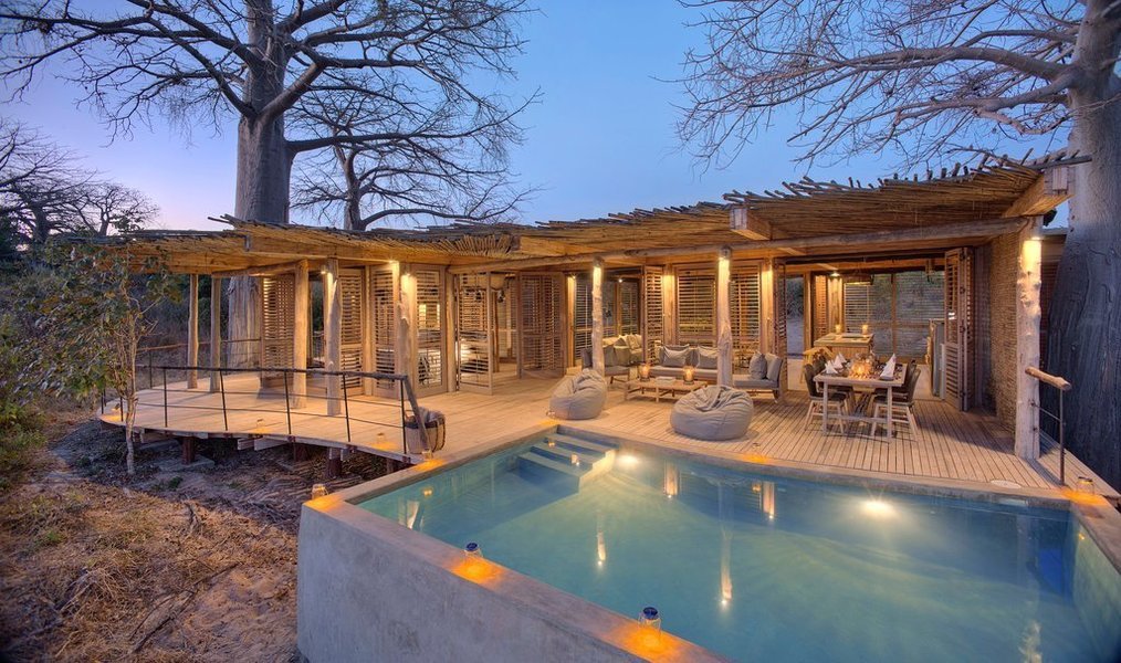 Family room setup with pool