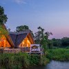 Exterior view of Nile Safari Lodge with star bed set up