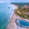 Aerial view of Hemingways watamu, including the swimming pool and the beach at Watamu