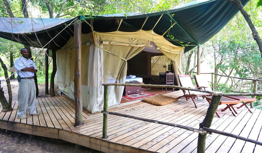 Tent set up at Mara Explorer Tented Camp