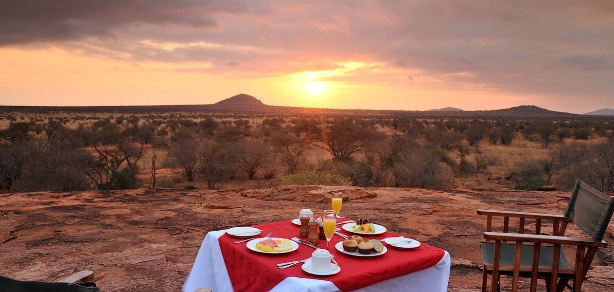 Breakfast Setup at the Lions Rock in Kalaguni Serena Safari Lodge