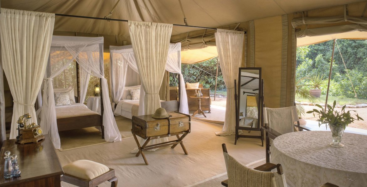 Inside Cottars 1920 Family Tent