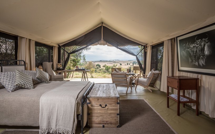 Tent setup at Entim Camp in Masai Mara