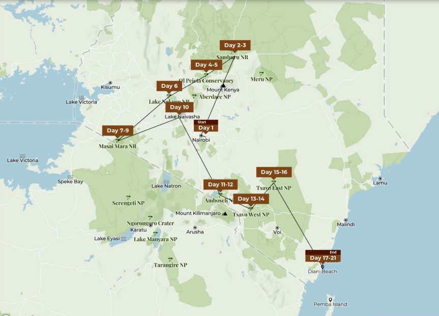 http://A%20Tour%20map%20of%2021%20Days%20Kenya%20safari%20and%20Beach%20holiday