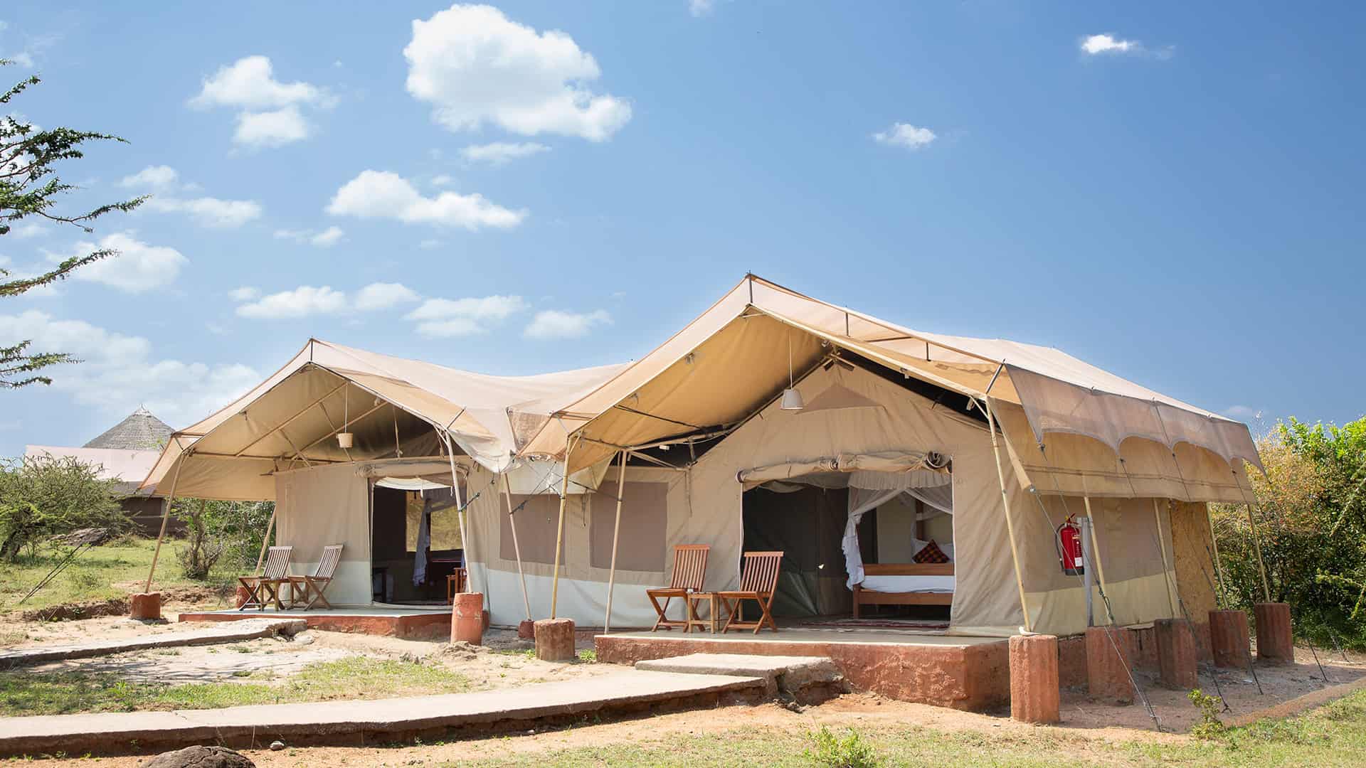 A luxury tent setup in Enkorok Mara Camp.
