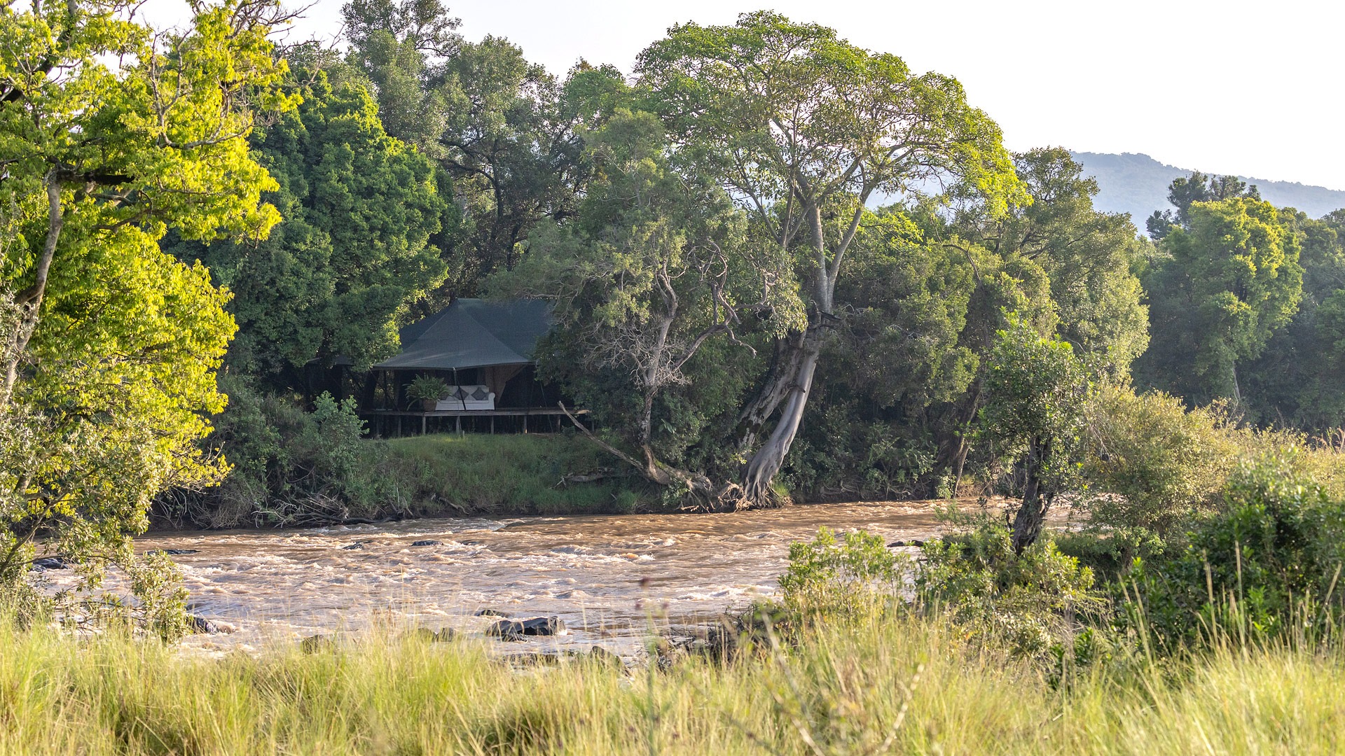 Tent Setp by the banks of the river at Ngare Serian Camp