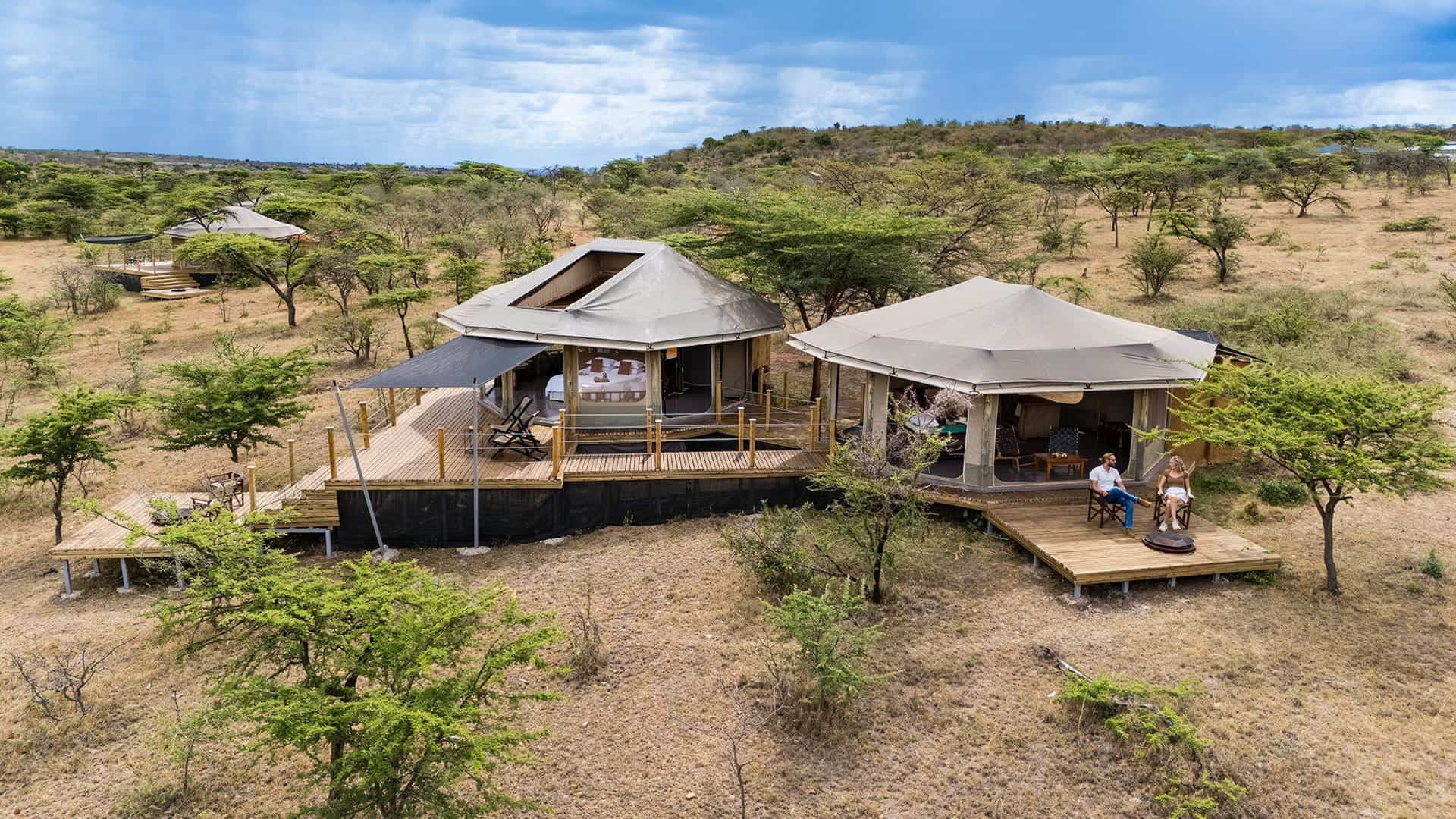 Luxury tent setup at Leopard HIll Camp