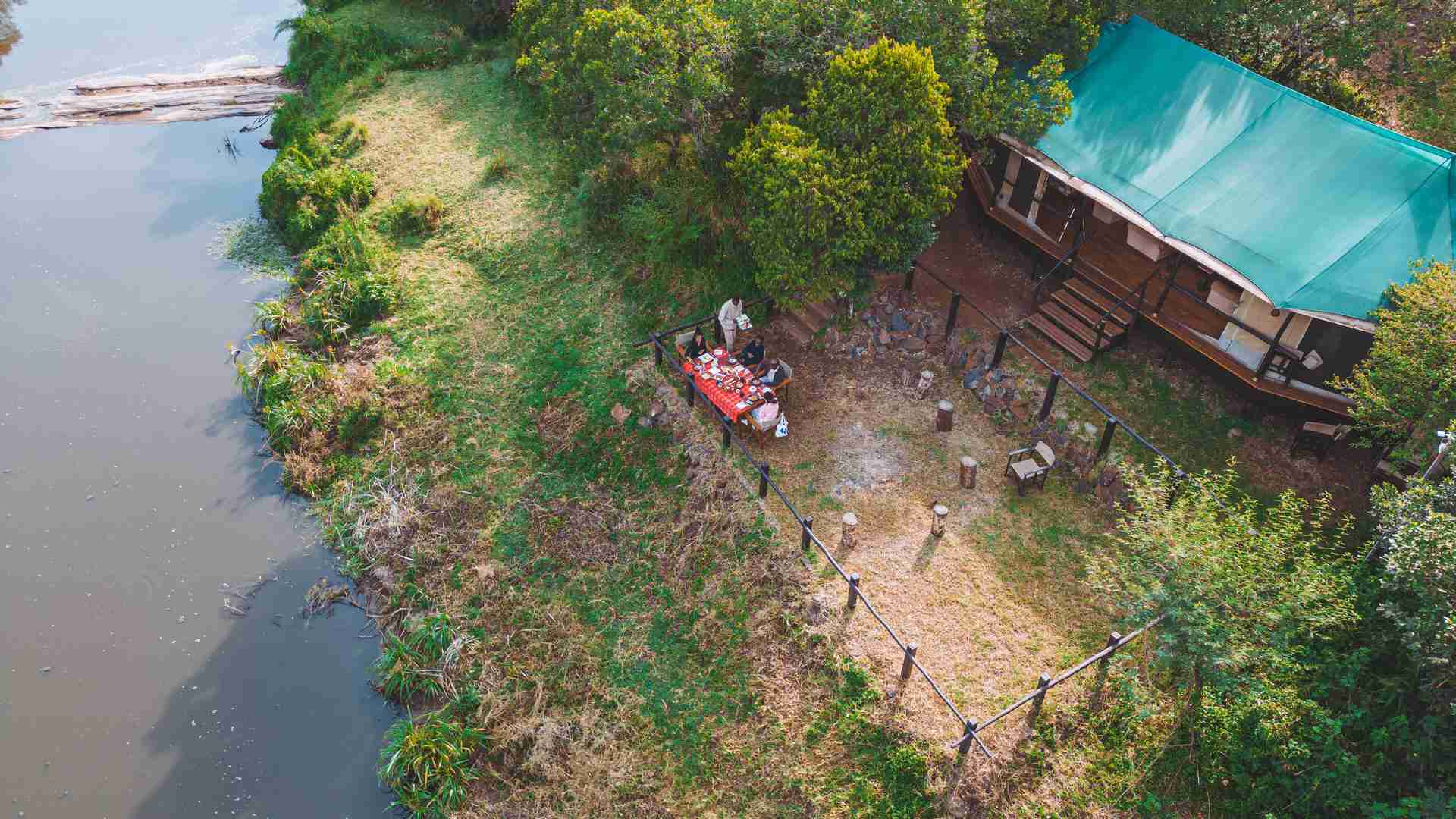 Aerial shot of Soroi Mara Camp