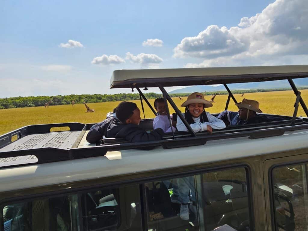Family Safaris Africa — children on game drive