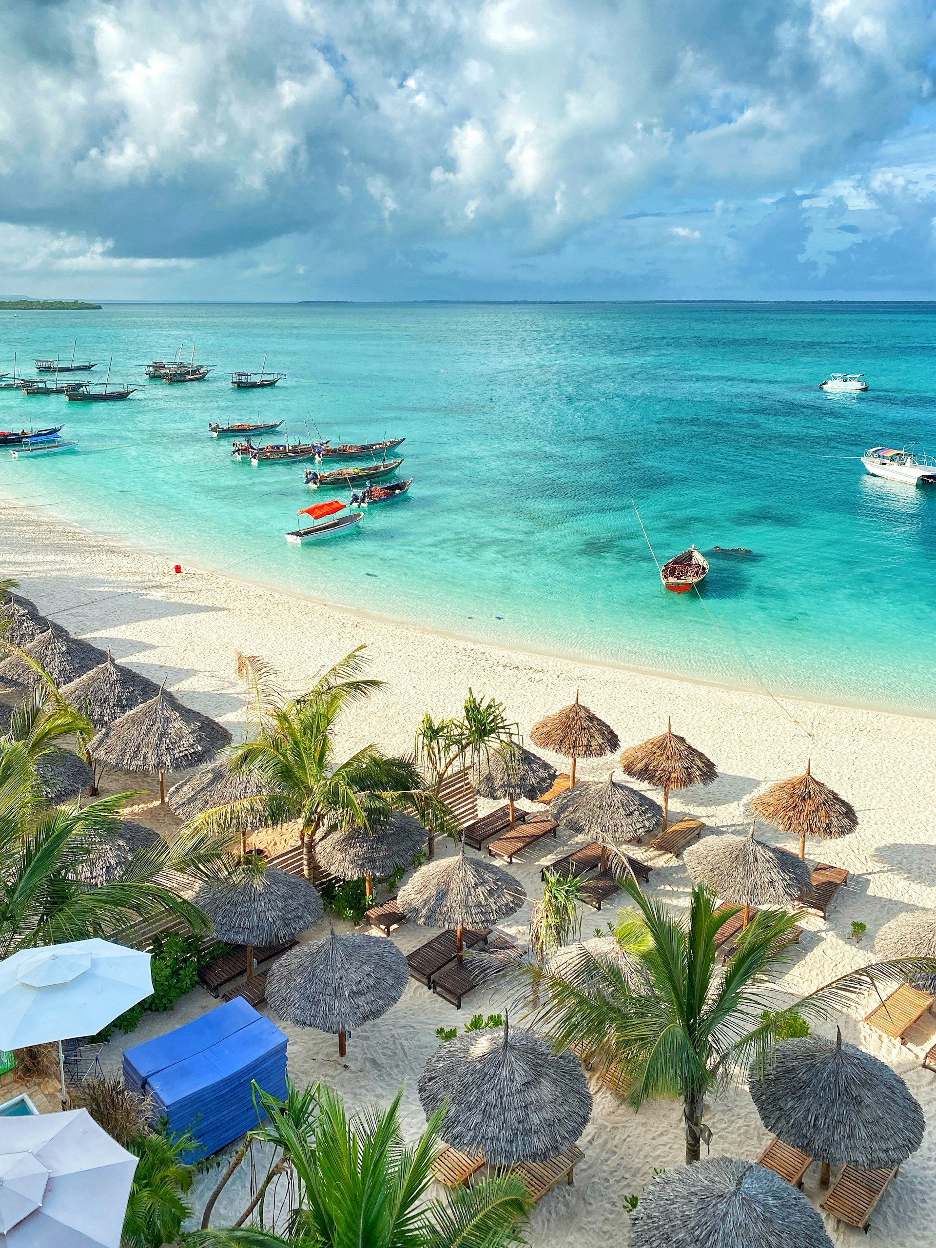 Aerial view of the Zanzibar beach